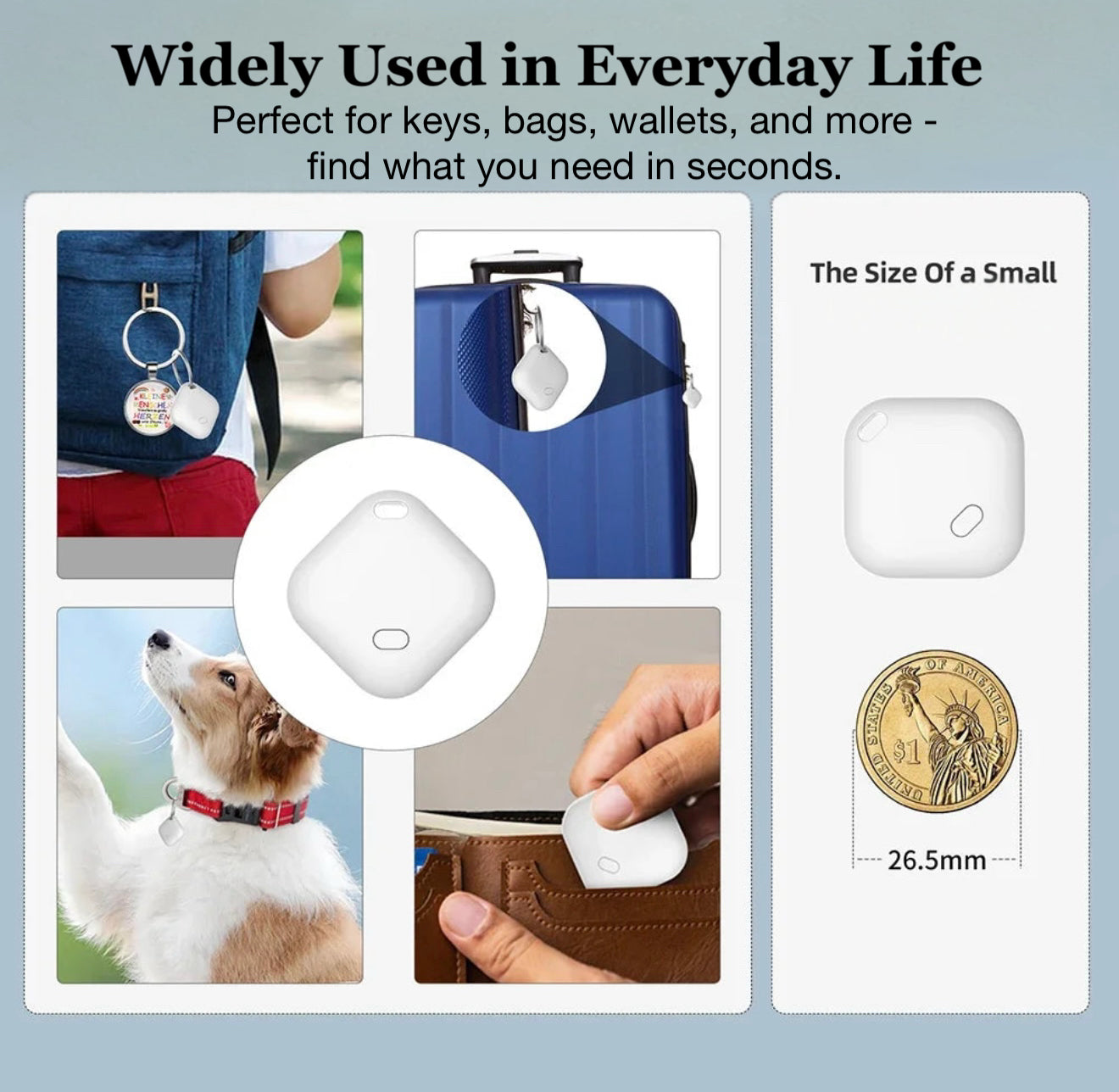Mini Bluetooth GPS Tracker – Works with Apple Find My (Keys, Pets, Luggage & More)