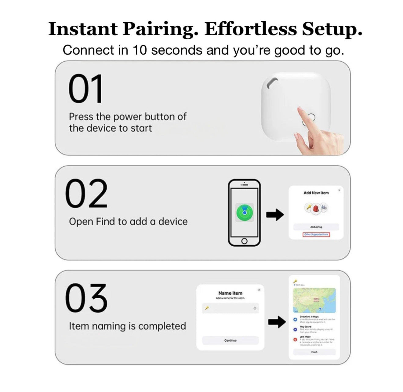 Mini Bluetooth GPS Tracker – Works with Apple Find My (Keys, Pets, Luggage & More)