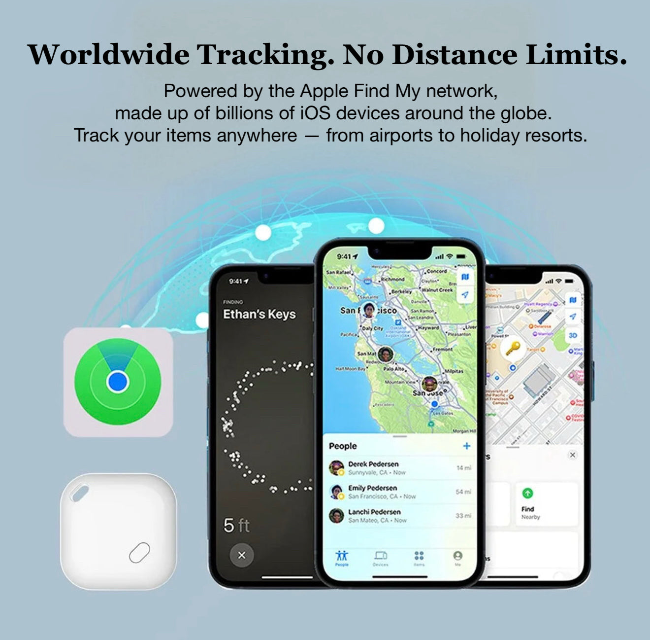 Mini Bluetooth GPS Tracker – Works with Apple Find My (Keys, Pets, Luggage & More)